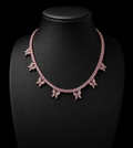 COLLANA TENNIS FARFALLE ROSA
