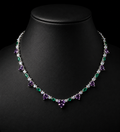 COLLANA TENNIS CUORI BICOLORE
